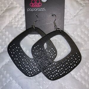Gorgeous! Black Wood Afrocentric Large Hip Hop Rock Pierced Earrings